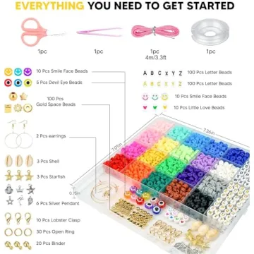 Dowsabel Clay Beads Bracelet Kit - 15,000 Pcs DIY Fun