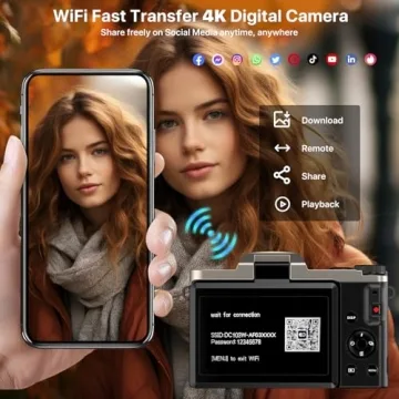 64MP 4K WiFi Camera - Perfect for Vlogging and Travel