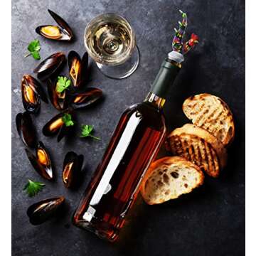 Cheers Rooster Glass Wine Stopper - Elegant Vacuum Seal