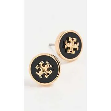 Tory Burch Kira Enamel Circle Stud Earrings - Elegant Style