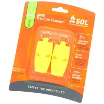 S.O.L. Survive Outdoors Longer Rescue Howler Whistle (2-Count), 0140-1002