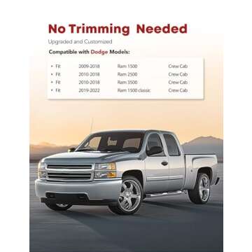 YHTAUTO Automotive Floor Mats Compatible with 2009-2018 Ram 1500/2500/3500 Crew Cab, 2019-2022 Ram 1...