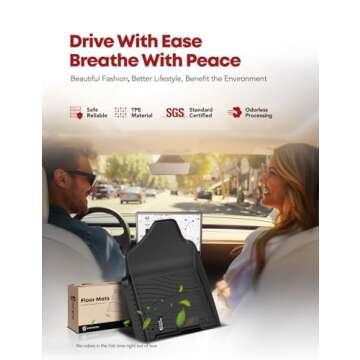 YHTAUTO Automotive Floor Mats Compatible with 2009-2018 Ram 1500/2500/3500 Crew Cab, 2019-2022 Ram 1500 Classic Crew Cab, All Weather Car Mats Custom Fit TPE Liners Front & Back Seat