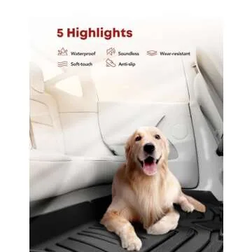 YHTAUTO Automotive Floor Mats Compatible with 2009-2018 Ram 1500/2500/3500 Crew Cab, 2019-2022 Ram 1500 Classic Crew Cab, All Weather Car Mats Custom Fit TPE Liners Front & Back Seat