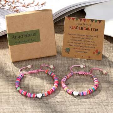 First Day Kindergarten Bracelet Mommy and Me Gift Set