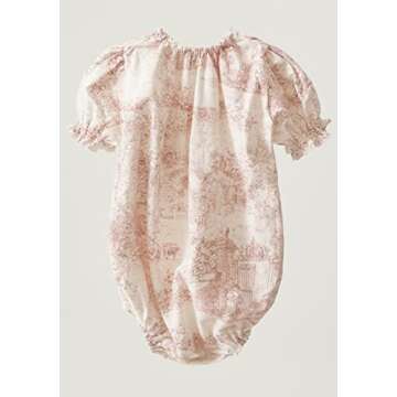 NOTHING FITS BUT Baby’s Classic Linen Cotton Dress, Hana Onesie, Infant’s Casual Frock, Baby Pink, 12-24M