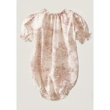 NOTHING FITS BUT Baby’s Classic Linen Cotton Dress, Hana Onesie, Infant’s Casual Frock, Baby Pink, 12-24M