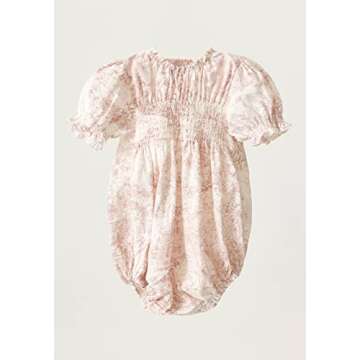 NOTHING FITS BUT Baby’s Classic Linen Cotton Dress, Hana Onesie, Infant’s Casual Frock, Baby Pink, 12-24M