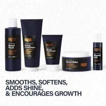 Scotch Porter Superior Beard Collection – Cleanse, Moisturize, Soothe & Style while Encouraging Growth for a Fuller/Healthier-Looking Beard – Includes Wash, 2 Conditioners, Oil & Balm