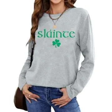 MOUSYA Slainte Sweatshirt Perfect for St Patrick's Day Fun