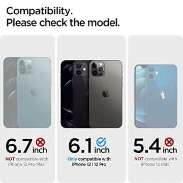 Spigen Tempered Glass Screen Protector [GlasTR EZ FIT] designed for iPhone 12 (2020) / iPhone 12 Pro...