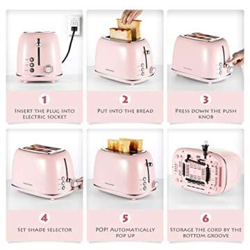 Stylish REDMOND 2 Slice Retro Toaster with Multiple Functions