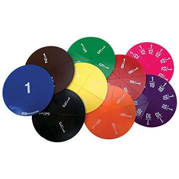 EAI Education Fraction Circles: Numbered - Set of 51
