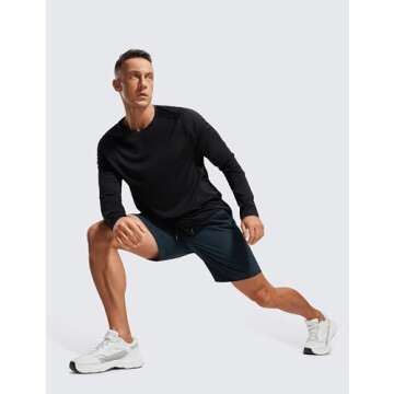 CRZ YOGA Men's Linerless Workout Shorts - 7'' Quick Dry for Running Sports Athletic Gym with Pockets True Navy Small