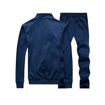 PASOK Men's Blue Full Zip Casual Tracksuit Set