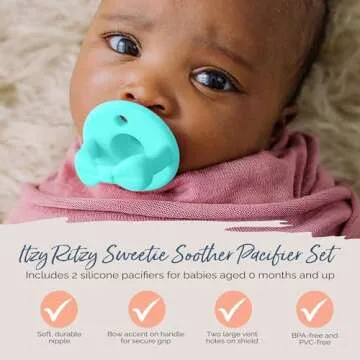 Itzy Ritzy Silicone Pacifiers - Safe Stylish Soothers