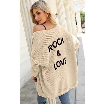 PRETTYGARDEN Women's Long Sleeve Open Front Knit Cardigans Sweaters for Women Fall Soft Loose Draped Coat Outerwear (Beige, Large)