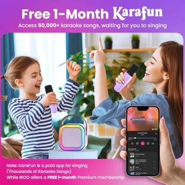 Kids Karaoke Machine with Bluetooth & 2 Mics - Purple