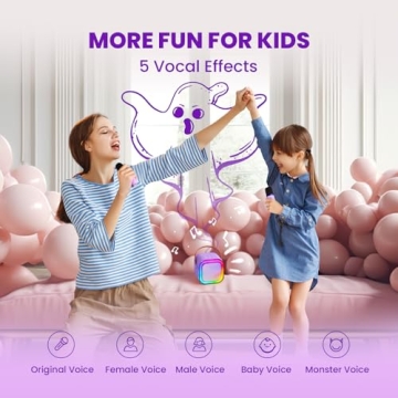 Kids Karaoke Machine with Bluetooth & 2 Mics - Purple