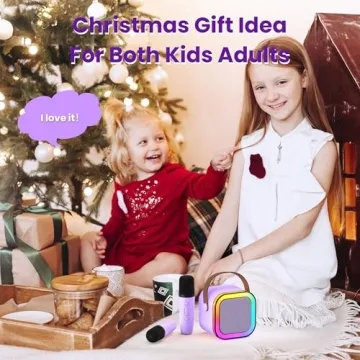 Kids Karaoke Machine with Bluetooth & 2 Mics - Purple