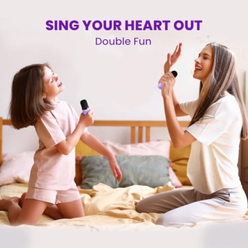 Kids Karaoke Machine with Bluetooth & 2 Mics - Purple