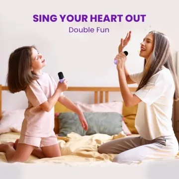 Kids Karaoke Machine with Bluetooth & 2 Mics - Purple