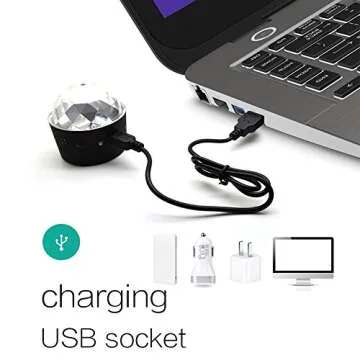 Miuko Sound Activated Disco Ball Light - Portable Party Fun