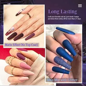 19Pcs AZUREBEAUTY Dip Powder Nail Kit Starter 12 Colors, Pink Blue Nude Winter Dipping Powder System Essential Liquid Set with 2-in-1 Base/Top Coat Ativator for French Nail Art Manicure Salon DIY Home