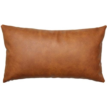 JOJUSIS Modern Leather Throw Pillow Cover 12 x 20 Inch