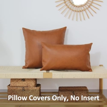 JOJUSIS Modern Leather Throw Pillow Cover 12 x 20 Inch