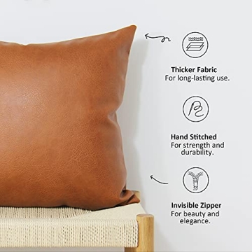 JOJUSIS Modern Leather Throw Pillow Cover 12 x 20 Inch