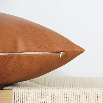 JOJUSIS Modern Leather Throw Pillow Cover 12 x 20 Inch