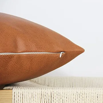 JOJUSIS Modern Leather Throw Pillow Cover 12 x 20 Inch