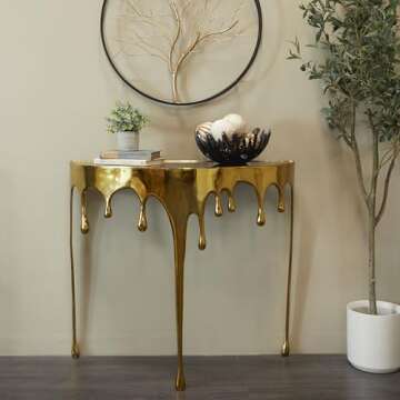 Unique Deco 79 Aluminum Console Table for Artistic Elegance