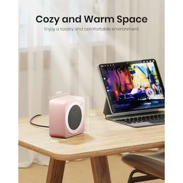 Gaiatop Mini Space Heater, Lightweight PTC Ceramic Fast Heating 500W Energy Efficient for Indoor Use, Overheating & 45° Tip-Over Protection, Portable Desk Electric Heaters for Office Home Pink