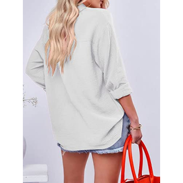 Versatile Saudacdn Cotton Button Down Shirt for Women