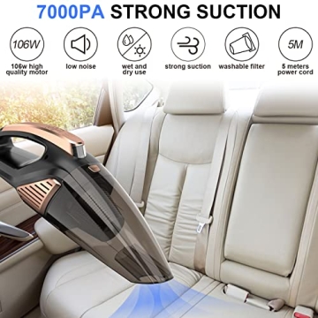 Banaton Car Vacuum Cleaner - 106W Power & LED Light