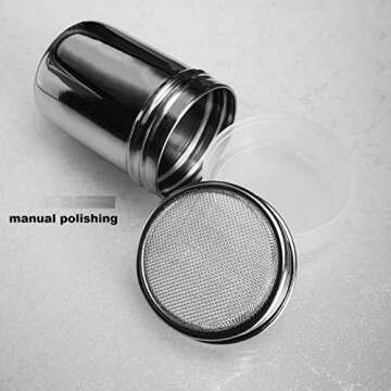 1 Pack Shaker Sifter Dispenser Duster Container Stainless Steel For Cinnamon Flour Powdered Sugar ba...