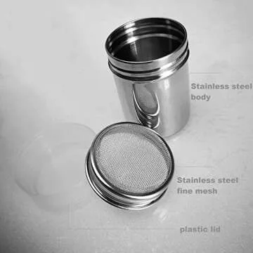 1 Pack Shaker Sifter Dispenser Duster Container Stainless Steel For Cinnamon Flour Powdered Sugar baking soda Cocoa Cornstarch ect. (Model-1)