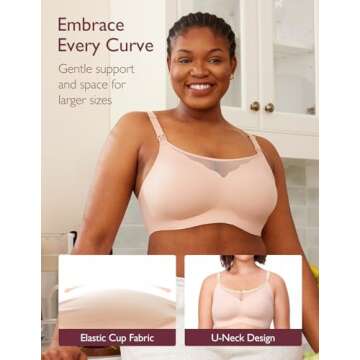 Momcozy Nursing Bras for Breastfeeding, Breathable Mesh Nursing Bras Comfort Maternity Bra Wireless Pregnancy Sleep Bra