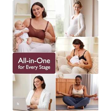 Momcozy Nursing Bras for Breastfeeding, Breathable Mesh Nursing Bras Comfort Maternity Bra Wireless Pregnancy Sleep Bra