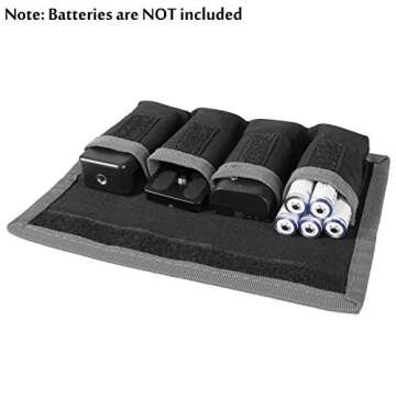 Meking 2 Pcs DSLR Battery Case Holder Storage Bag (4 Pocket) for AA/AAA Battery and LP-E6 LP-E8 LP-E10 LP-E12, EN-EL14 EN-EL15, NP-FW50 NP-F550 NP-FM500H (Gray)
