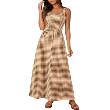 PRETTYGARDEN Women's Summer Spaghetti Strap Maxi Dress - Stylish A-Line Design for Casual Elegance