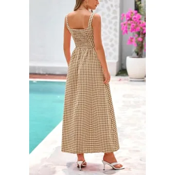 PRETTYGARDEN Women's Summer Plaid Maxi Dress for All Occasions