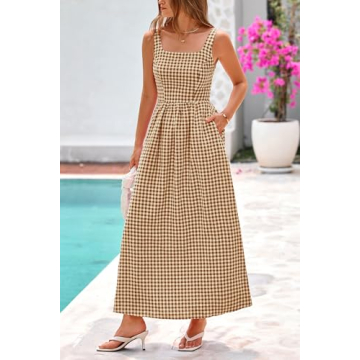 PRETTYGARDEN Women's Summer Plaid Maxi Dress for All Occasions