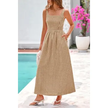 PRETTYGARDEN Women's Summer Plaid Maxi Dress for All Occasions