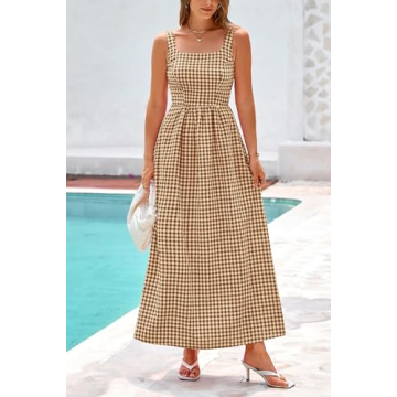 PRETTYGARDEN Women's Summer Plaid Maxi Dress for All Occasions