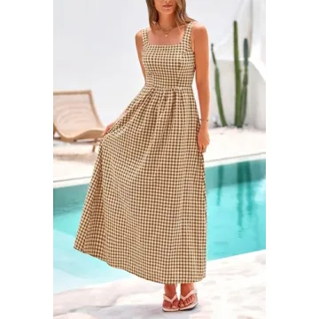 PRETTYGARDEN Women's Summer Plaid Maxi Dress for All Occasions