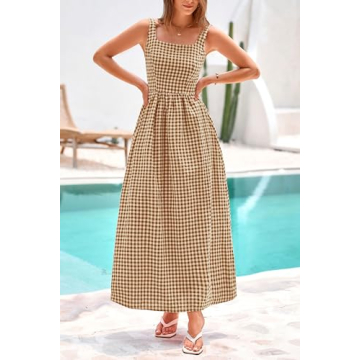 PRETTYGARDEN Women's Summer Plaid Maxi Dress for All Occasions