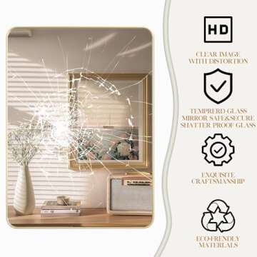 Fun Memories Gold Bathroom Mirror for Stylish Spaces
